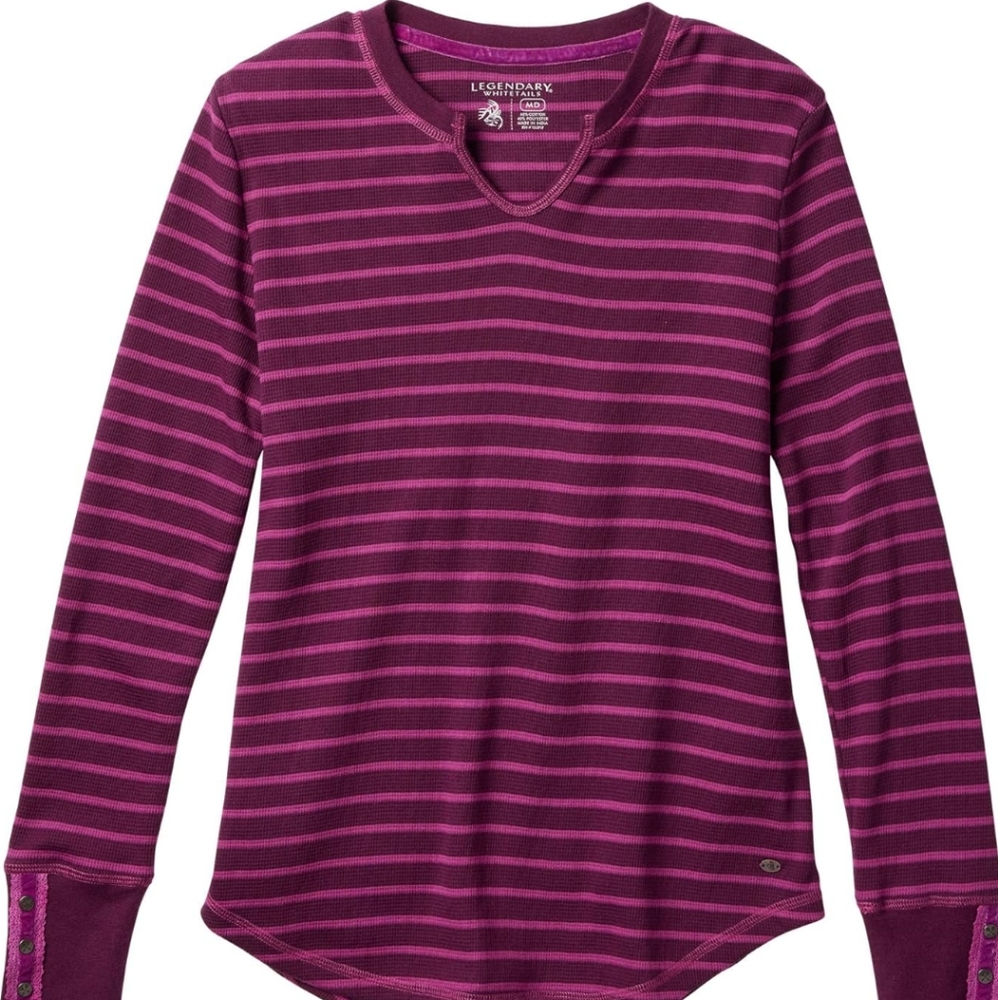 New With Tags Legendary Whitetails Women's Open Sky Notch Neck Thermal Shirt XS